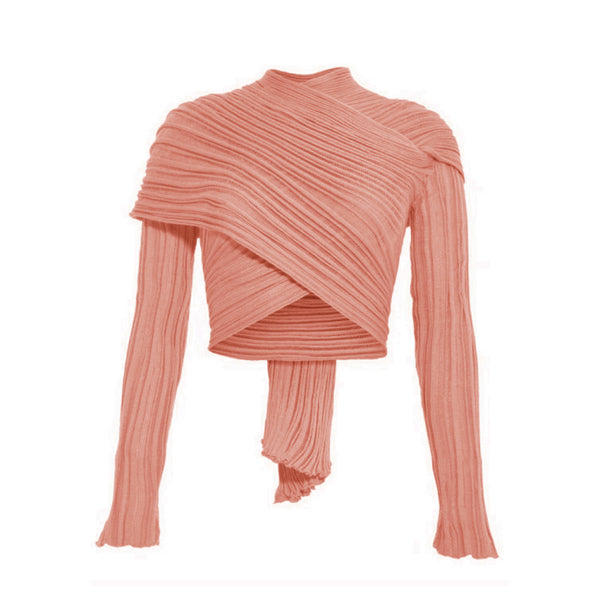 Cotton Cardigan Wrap Top Pink dusty Rose by Ioanna Kourbela Made in Greece