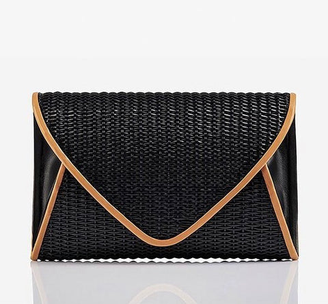 Lily Rose Luxe | Black/Tan Clutch